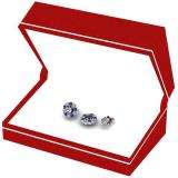 0.65 Carat (ctw) 14k White Gold Round Blue Sapphire and White Diamond Cluster Flower Shape Removable Jackets for Stud Earrings