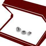 0.36 Carat (ctw) 14k White Gold Round White Diamond Cluster Flower Shape Removable Jackets for Stud Earrings 1/3 CT