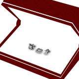 0.25 Carat (ctw) 14k White Gold Round Black And White Diamond Square Shape Removable Jackets for Stud Earrings 1/4 CT