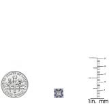 0.25 Carat (ctw) 14k White Gold Round Blue Sapphire And White Diamond Square Shape Removable Jackets for Stud Earrings 1/4 CT