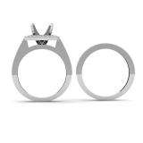 0.75 Carat (ctw) 14k White Gold Brilliant Round Diamond Ladies Bridal Engagement Semi Mount Ring With Matching Band Set 3/4 CT (No Center Stone)