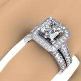 0.75 Carat (ctw) 14k White Gold Brilliant Round Diamond Ladies Bridal Engagement Semi Mount Ring With Matching Band Set 3/4 CT (No Center Stone)