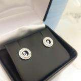 0.50 Carat (ctw) 14k White Gold Round White Diamond Round Shape Double Row Removable Jackets for Stud Earrings 1/2 CT