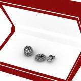 0.40 Carat (ctw) 14k White Gold Round Black & White Diamond Round Shape Double Row Removable Jackets for Stud Earrings