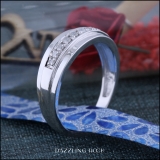 0.23 Carat (ctw) Sterling Silver Round Real Diamond Men's Wedding Anniversary Band Ring 1/4 CT
