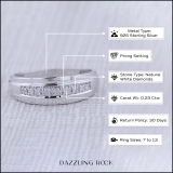 0.23 Carat (ctw) Sterling Silver Round Real Diamond Men's Wedding Anniversary Band Ring 1/4 CT