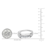 0.23 Carat (ctw) Sterling Silver Round Real Diamond Men's Wedding Anniversary Band Ring 1/4 CT