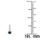 1.00 Carat (ctw) 14K White Gold Round Blue & White Diamond Ladies Fine Halo Hoop Earrings 1 CT