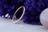 0.08 Carat (ctw) 14k Rose Gold Round White Diamond Ladies Dainty Anniversary Wedding Band Stackable Ring
