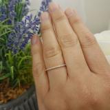 0.08 Carat (ctw) 14k Yellow Gold Round White Diamond Ladies Dainty Anniversary Wedding Band Stackable Ring
