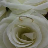 0.08 Carat (ctw) 14k Yellow Gold Round White Diamond Ladies Dainty Anniversary Wedding Band Stackable Ring