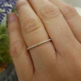 0.08 Carat (ctw) 14k Yellow Gold Round White Diamond Ladies Dainty Anniversary Wedding Band Stackable Ring