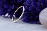 0.08 Carat (ctw) 18k Yellow Gold Round White Diamond Ladies Dainty Anniversary Wedding Band Stackable Ring