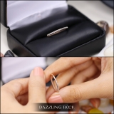 0.08 Carat (ctw) 10k Rose Gold Round White Diamond Ladies Dainty Anniversary Wedding Band Stackable Ring