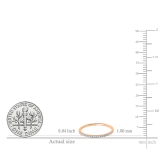 0.08 Carat (ctw) 10k Rose Gold Round White Diamond Ladies Dainty Anniversary Wedding Band Stackable Ring