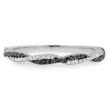 0.25 Carat (ctw) 14k White Gold Round Black & White Diamond Ladies Anniversary Wedding Band Swirl Stackable Ring 1/4 CT