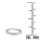 0.15 Carat (ctw) 14K White Gold Round White Diamond Ladies Bridal Anniversary Wedding Band Stackable Ring