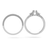 0.30 Carat (ctw) 10k White Gold Round Diamond Ladies Split Shank Bridal Engagement Ring Set With Matching Band 1/3 CT