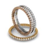 1.15 Carat (ctw) 14K White Yellow & Rose Gold Round White Diamond Ladies 3 Tone Eternity Wedding Anniversary Stackable Band 3 Pcs. Ring Set