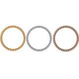 1.15 Carat (ctw) 14K White Yellow & Rose Gold Round White Diamond Ladies 3 Tone Eternity Wedding Anniversary Stackable Band 3 Pcs. Ring Set