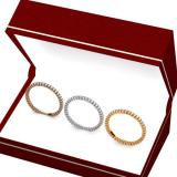 1.15 Carat (ctw) 14K White Yellow & Rose Gold Round White Diamond Ladies 3 Tone Eternity Wedding Anniversary Stackable Band 3 Pcs. Ring Set
