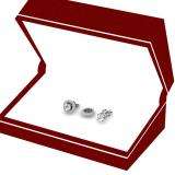 0.75 Carat (ctw) 14k White Gold Round White Diamond Cluster Style Removable Jackets for Stud Earrings 3/4 CT