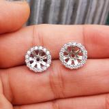 0.75 Carat (ctw) 14k White Gold Round White Diamond Cluster Style Removable Jackets for Stud Earrings 3/4 CT