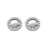 0.85 Carat (ctw) 14k White Gold Round White Diamond Cluster Style Removable Jackets for Stud Earrings