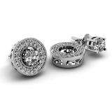 0.55 Carat (ctw) 14k White Gold Round White Diamond Removable Jackets for Stud Earrings 1/2 CT