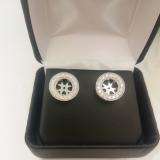 0.85 Carat (ctw) 14k White Gold Round White Diamond Removable Jackets for Stud Earrings