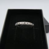 0.40 Carat (ctw) 18K White Gold Round Black & White Diamond Ladies Stackable Anniversary Wedding Band Enhancer Guard Ring