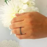 0.40 Carat (ctw) Black Rhodium Plated 10K White Gold Round Black & White Diamond Ladies Stackable Anniversary Wedding Band Enhancer Guard Ring