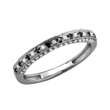 0.40 Carat (ctw) Black Rhodium Plated 14K White Gold Round Black & White Diamond Ladies Stackable Anniversary Wedding Band Enhancer Guard Ring