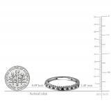 0.40 Carat (ctw) Black Rhodium Plated 14K White Gold Round Black & White Diamond Ladies Stackable Anniversary Wedding Band Enhancer Guard Ring