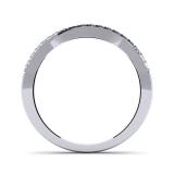 0.30 Carat (ctw) 10K White Gold Round Black & White Diamond Ladies Anniversary Wedding Band Swirl Stackable Ring 1/3 CT