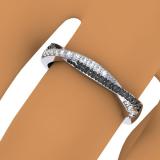 0.30 Carat (ctw) 10K White Gold Round Black & White Diamond Ladies Anniversary Wedding Band Swirl Stackable Ring 1/3 CT