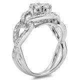 1.00 Carat (ctw) 14K White Gold Round Cut Diamond Ladies Bridal Engagement Ring 1 CT