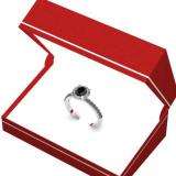 1.15 Carat (ctw) Sterling Silver Round Black Diamond Ladies Bridal Solitaire With Accents Engagement Ring
