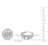 2.00 Carat (ctw) 14K White Gold Round Cut Diamond Ladies Bridal 3 Stone Engagement Ring 2 CT