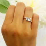 0.30 Carat (ctw) 14K White Gold Round Cut Diamond Ladies Bridal Engagement 3 Stone Ring 1/3 CT