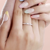 0.20 Carat (ctw) 14K White Gold Round and Baguette Cut Diamond Ladies Anniversary Wedding Band Stackable Ring 1/5 CT