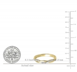 0.15 Carat (ctw) 14K Yellow Gold Round Cut Diamond Ladies Bridal Anniversary Wedding Band Stackable Swirl Ring