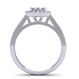 0.35 Carat (ctw) 10K White Gold Round Diamond Ladies Bridal Halo Style Engagement Ring 1/3 CT