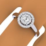 0.35 Carat (ctw) 10K White Gold Round Diamond Ladies Bridal Halo Style Engagement Ring 1/3 CT