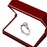 0.35 Carat (ctw) 10K White Gold Round Diamond Ladies Bridal Halo Style Engagement Ring 1/3 CT