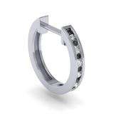 0.33 Carat (ctw) 14K White Gold Round Cut Black & White Diamond Ladies Huggie Hoop Earrings 1/3 CT