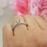 0.65 Carat (Ctw) 14K White Gold Brilliant Round & Princess Cut Diamond Ladies Engagement Bridal Semi Mount Ring (No Center Stone)