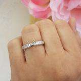 0.65 Carat (Ctw) 14K White Gold Brilliant Round & Princess Cut Diamond Ladies Engagement Bridal Semi Mount Ring (No Center Stone)
