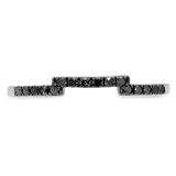 0.25 Carat (ctw) 10K White Gold Round Cut Black Diamond Ladies Stackable Anniversary Wedding Contour Band Guard Ring 1/4 CT