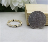 0.40 Carat (ctw) 18K Yellow Gold Round Blue Sapphire and White Diamond Ladies Vintage Style Anniversary Wedding Band Stackable Ring